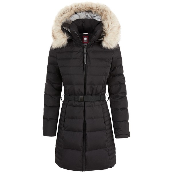 Timberland Women's Quilted Hooded Long Down Jacket - Outdoorkit